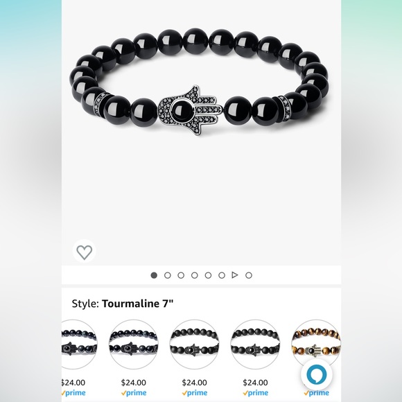 Hamsa Hand Protection Stone Bracelet 3/$25 - Picture 2 of 8